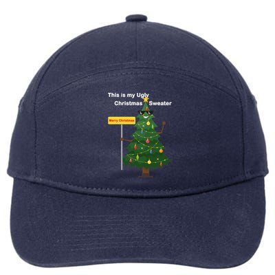 Funny This Is My Ugly Christmas Sweater 7-Panel Snapback Hat