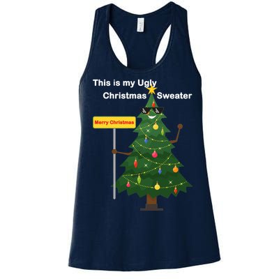 Funny This Is My Ugly Christmas Sweater Women's Racerback Tank