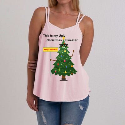 Funny This Is My Ugly Christmas Sweater Women's Strappy Tank