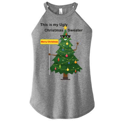 Funny This Is My Ugly Christmas Sweater Women's Perfect Tri Rocker Tank