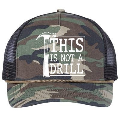 Funny This Is Not A Drill  Retro Rope Trucker Hat Cap