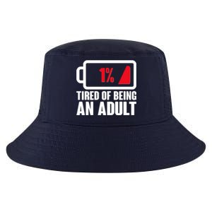 Funny Tired of Being An Adult Low Battery Cool Comfort Performance Bucket Hat