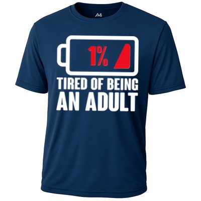 Funny Tired of Being An Adult Low Battery Performance Shirt