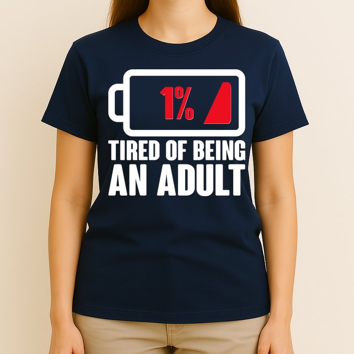 Funny Tired of Being An Adult Low Battery T-Shirt