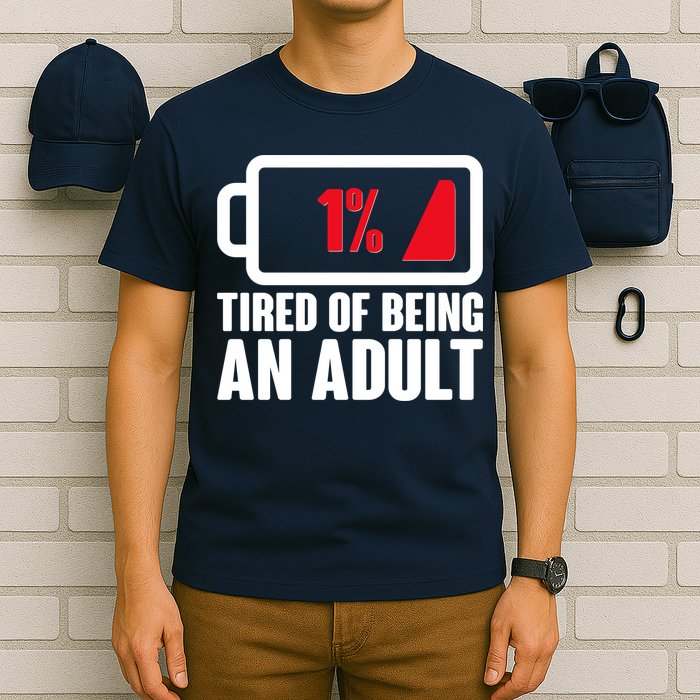 Funny Tired of Being An Adult Low Battery T-Shirt