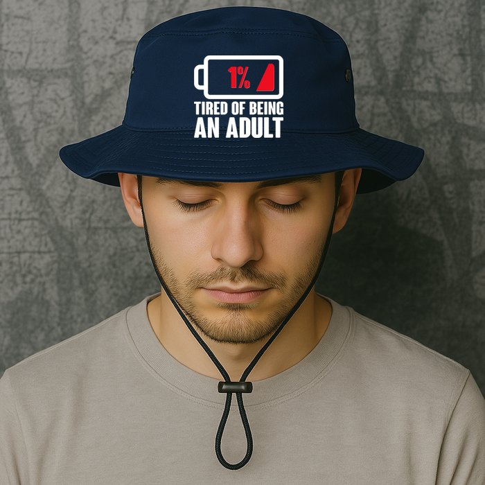 Funny Tired of Being An Adult Low Battery Bucket Hat