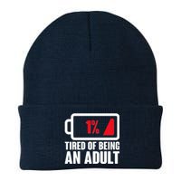 Funny Tired of Being An Adult Low Battery Knit Cap Winter Beanie