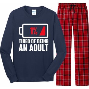 Funny Tired of Being An Adult Low Battery Long Sleeve Pajama Set