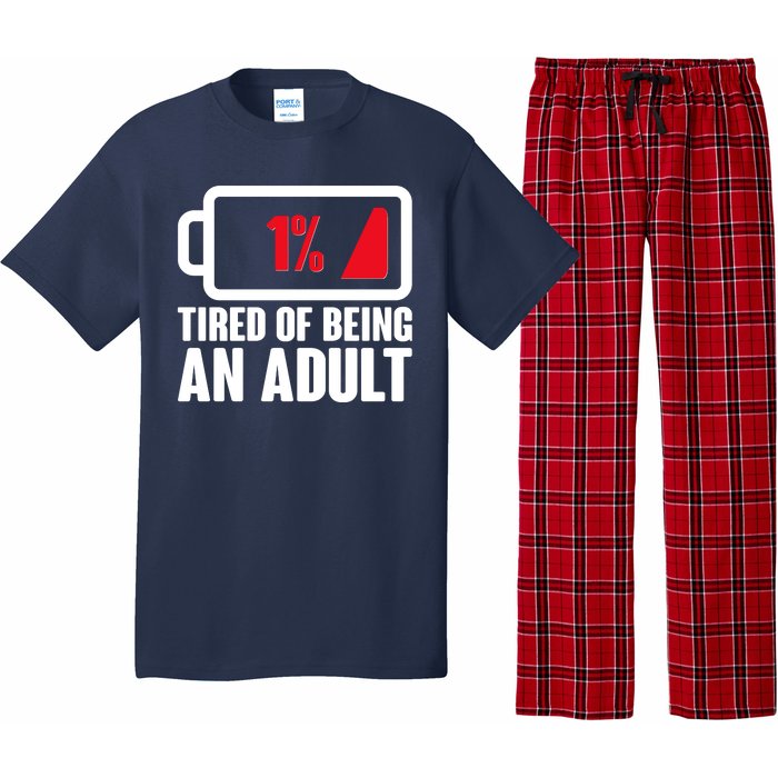 Funny Tired of Being An Adult Low Battery Pajama Set