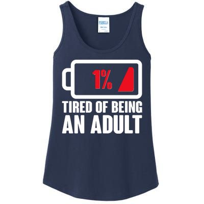 Funny Tired of Being An Adult Low Battery Ladies Essential Tank