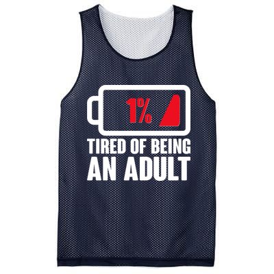 Funny Tired of Being An Adult Low Battery Mesh Reversible Basketball Jersey Tank