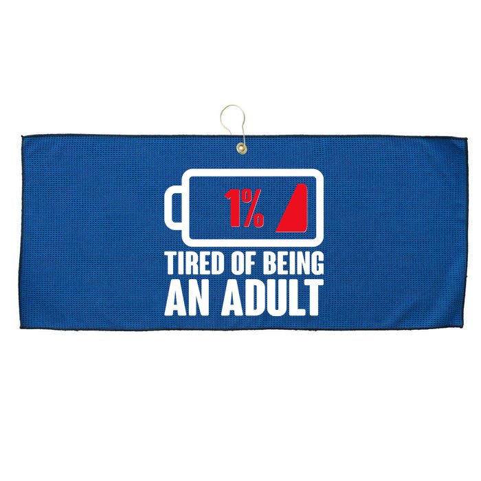 Funny Tired of Being An Adult Low Battery Large Microfiber Waffle Golf Towel