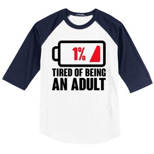 Funny Tired of Being An Adult Low Battery Baseball Sleeve Shirt