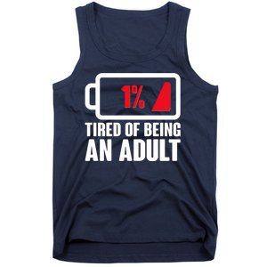 Funny Tired of Being An Adult Low Battery Tank Top