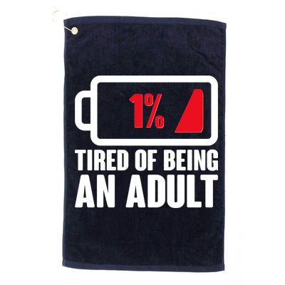 Funny Tired of Being An Adult Low Battery Golf Towel