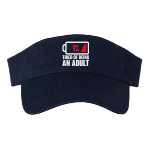 Funny Tired of Being An Adult Low Battery Valucap Bio-Washed Visor