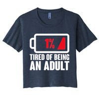 Funny Tired of Being An Adult Low Battery Crop Top