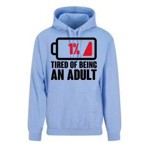 Funny Tired of Being An Adult Low Battery Unisex Surf Hoodie