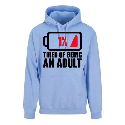 Funny Tired of Being An Adult Low Battery Unisex Surf Hoodie