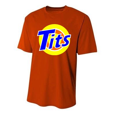 Funny Tits Logo Youth Performance Sprint T-Shirt