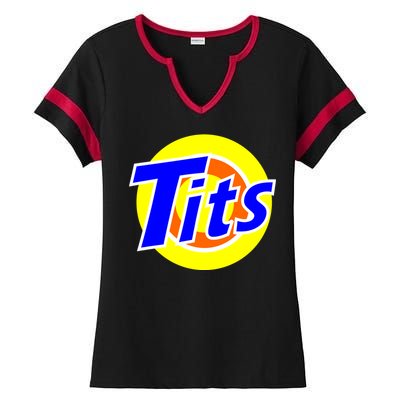 Funny Tits Logo Ladies Halftime Notch Neck Tee