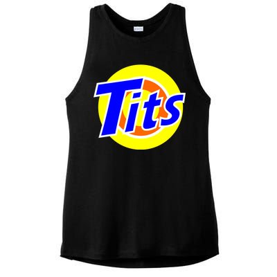 Funny Tits Logo Ladies PosiCharge Tri-Blend Wicking Tank