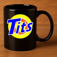 Funny Tits Logo 11oz C Handle Ceramic Mug