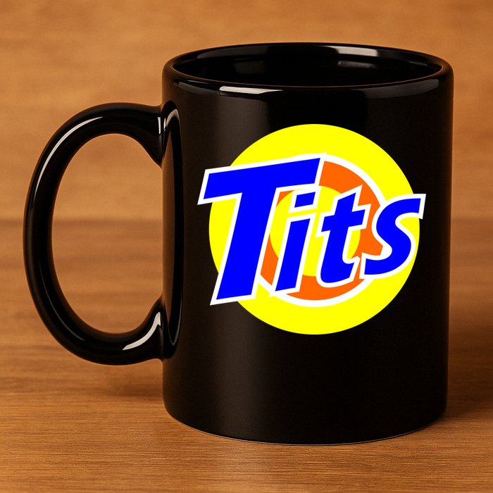 Funny Tits Logo 11oz C Handle Ceramic Mug