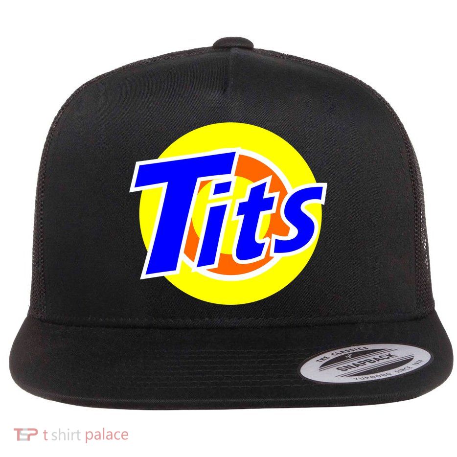 Funny Tits Logo Flat Bill Trucker Hat