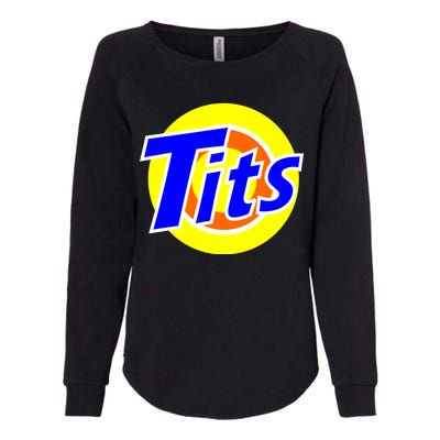 Funny Tits Logo Womens California Wash Sweatshirt