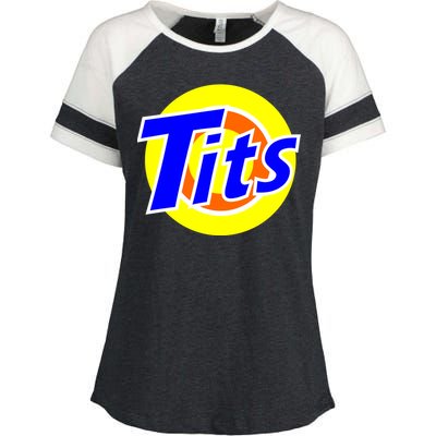 Funny Tits Logo Enza Ladies Jersey Colorblock Tee