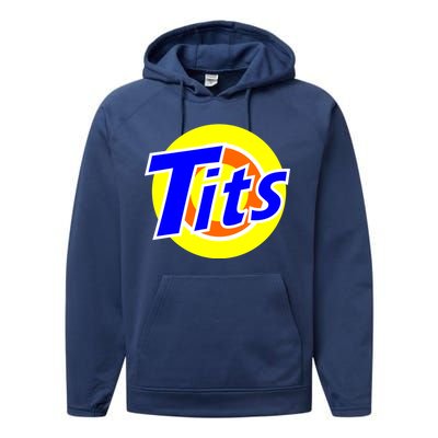 Funny Tits Logo Performance Fleece Hoodie