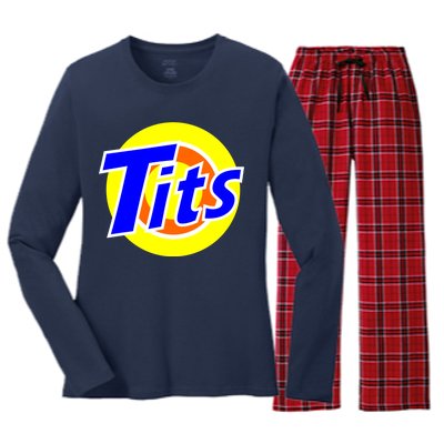 Funny Tits Logo Women's Long Sleeve Flannel Pajama Set 