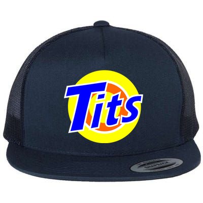 Funny Tits Logo Flat Bill Trucker Hat