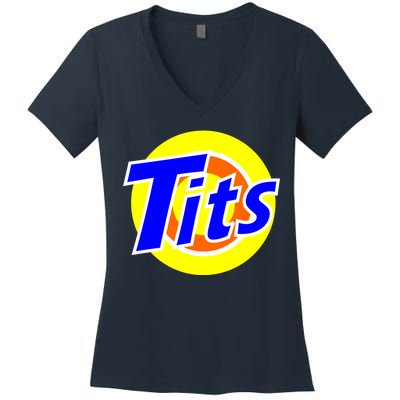 Funny Tits Logo Women's V-Neck T-Shirt