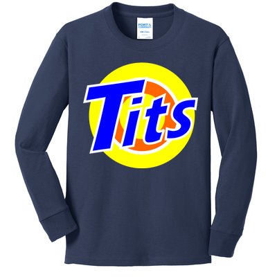 Funny Tits Logo Kids Long Sleeve Shirt