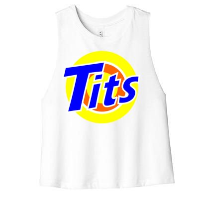 Funny Tits Logo Women's Racerback Cropped Tank