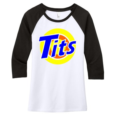 Funny Tits Logo Women's Tri-Blend 3/4-Sleeve Raglan Shirt