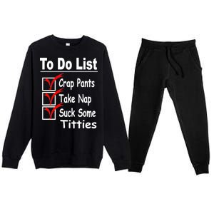 Funny To Do List Premium Crewneck Sweatsuit Set