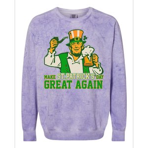 Funny Trump Make St Patrick's Day Great Again Colorblast Crewneck Sweatshirt