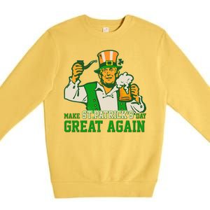 Funny Trump Make St Patrick's Day Great Again Premium Crewneck Sweatshirt