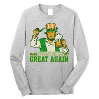 Funny Trump Make St Patrick's Day Great Again Long Sleeve Shirt