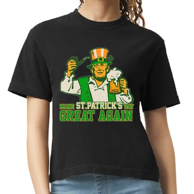 Funny Trump Make St Patrick's Day Great Again Comfort Colors Boxy T-Shirt