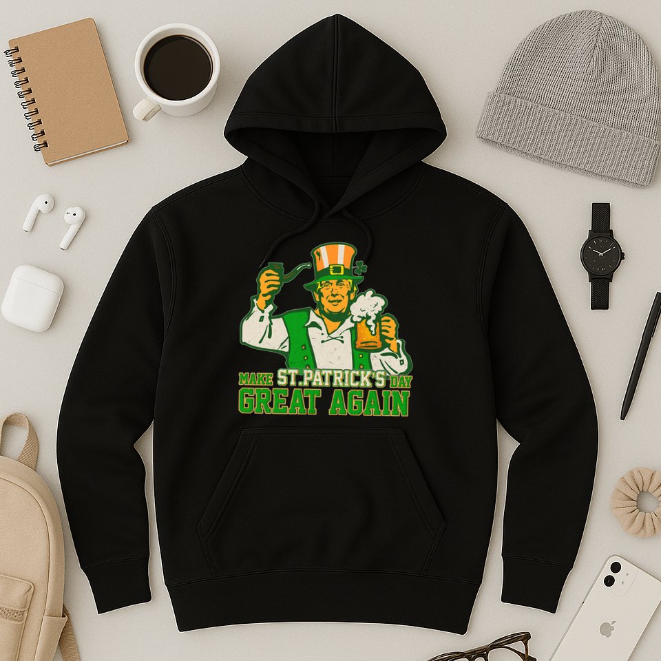 Funny Trump Make St Patrick's Day Great Again Hoodie