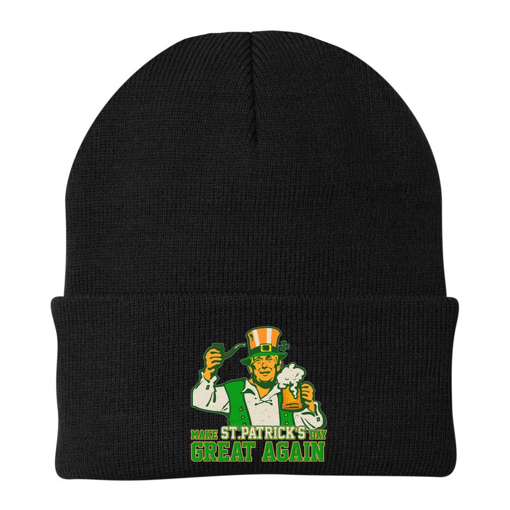 Funny Trump Make St Patrick's Day Great Again Beanie