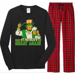 Funny Trump Make St Patrick's Day Great Again Long Sleeve Pajama Set