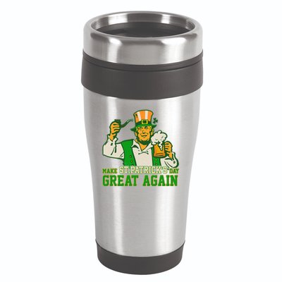 Funny Trump Make St Patrick's Day Great Again 16oz Travel Tumbler