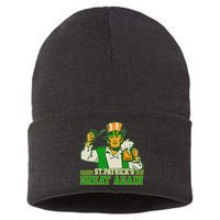 Funny Trump Make St Patrick's Day Great Again Sustainable Knit Beanie