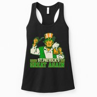 Funny Trump Make St Patrick's Day Great Again Womens Tank Top