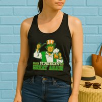 Funny Trump Make St Patrick's Day Great Again Womens Tank Top